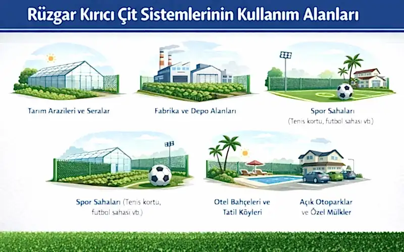 Rüzgar Kırıcı Çit Sistemlerinin Kullanım Alanları